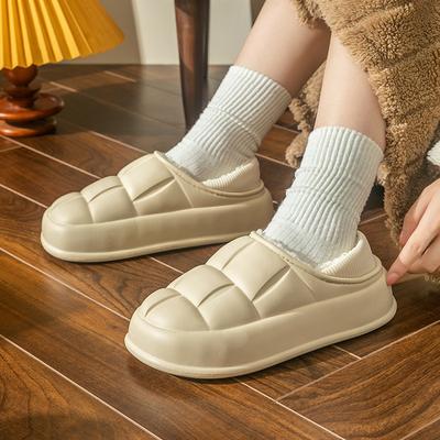 Осенне-зимние водонепроницаемые хлопковые тапочки женские сумки и домашние тапочки домашние хлопковые комнатные туфли плюшевые нескользящие парные туфли