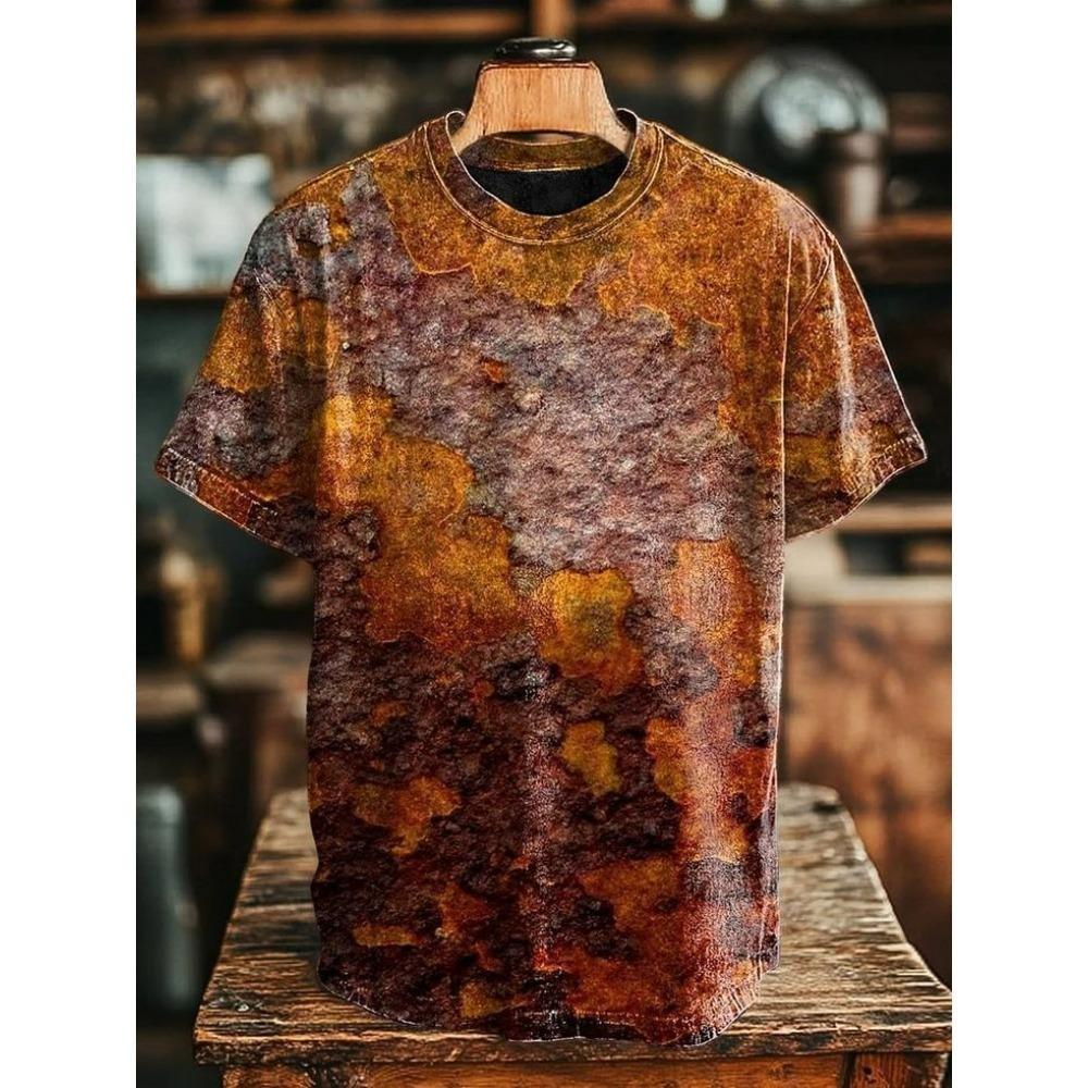 Fun Retro Rust 3D Print Men's T-Shirts Summer O-Neck Short Sleeve T Shirt Hip Hop Oversized Tees Harajuku Y2K Tops Women Clothing