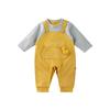 Baby Long Sleeve Romper for Layered Fake Birth Duck Solid 12M [Baby Koi] Clothes, Boys, Spring/autumn, Overalls-like, Look, Newborn, Layered,