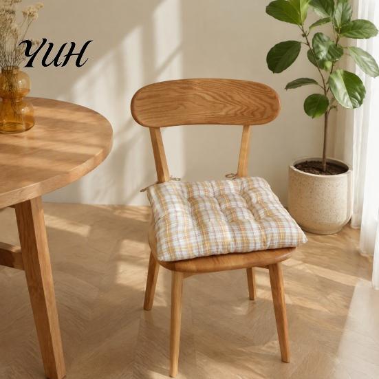 Warm Seat Cushion for Hard Chairs Plaid Chair with Ties, Soft Cozy Dining Pad, 16 High Elastic x Inch Non-slip Pad Home Office Chair, Dormitory
