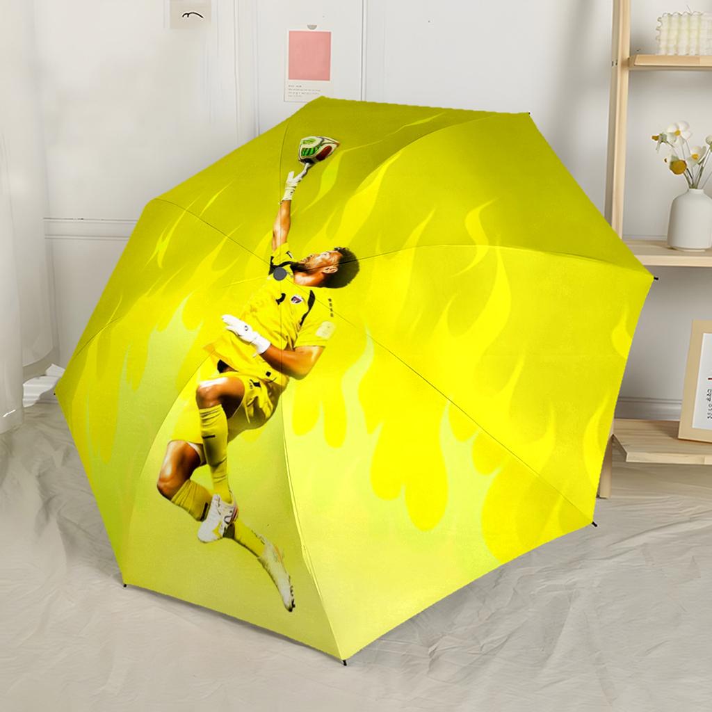 Fireball Soccer Player Automatic Umbrella Compact & Durable 8-Rib Design Compact Design All-Season Use Elegant Women's Umbrella Birthday/Christmas Gif
