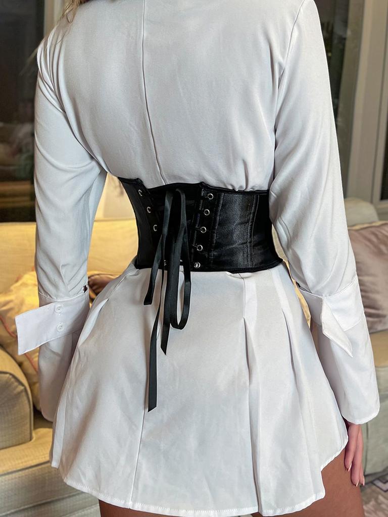 Rose Beauty A Lace Up Back Satin Corset