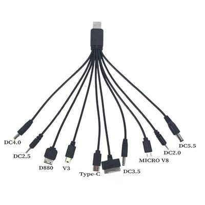 1 шт. 20 см USB кабель для зарядки и передачи данных для телефона универсальный 10 в 1 Micro USB DC адаптер для зарядки мобильного телефона вилка