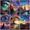 DIY Алмазная картина Пейзаж в масляной живописи Набор для вышивки крестом Мозаика Искусство Алмазная картина Полный круг/Квадратный алмаз Украшение дома