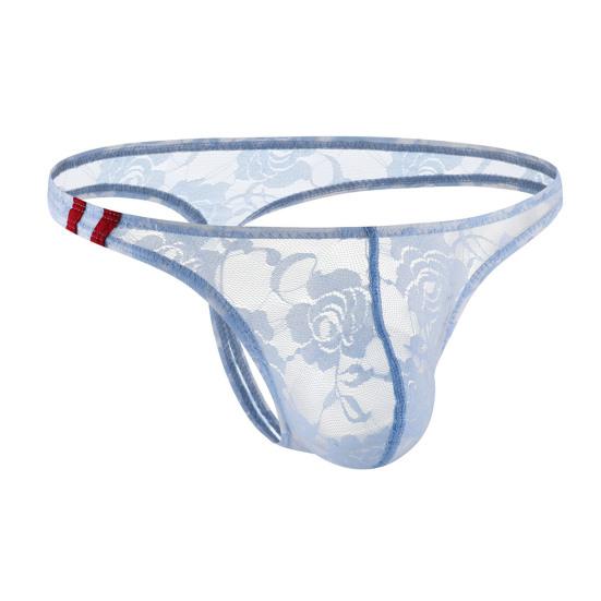 Мужские стринги Yousheng с низкой талией, прозрачные, с вышивкой, кружевным цветочным узором, дышащие, мягкие, эластичные, облегающего кроя, нижнее белье, для медового месяца, ко Дню святого Валентина