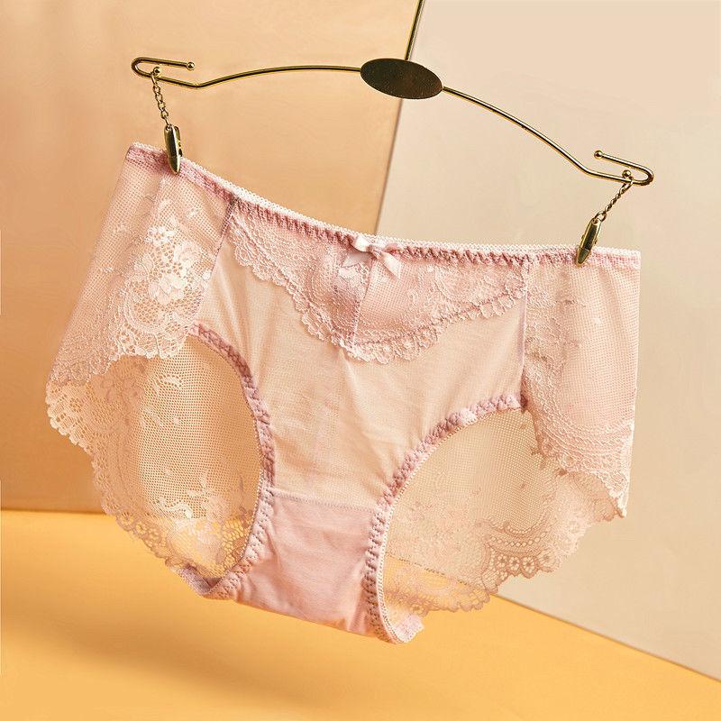 Кружевные трусики больших размеров с высокой талией, женские трусы, сексуальное полое нижнее белье, женские сетчатые дышащие трусы