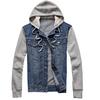 Men's Plus Size Multi-Pocket Hooded Denim Jacket Loose Long Sleeve Denim Jacket