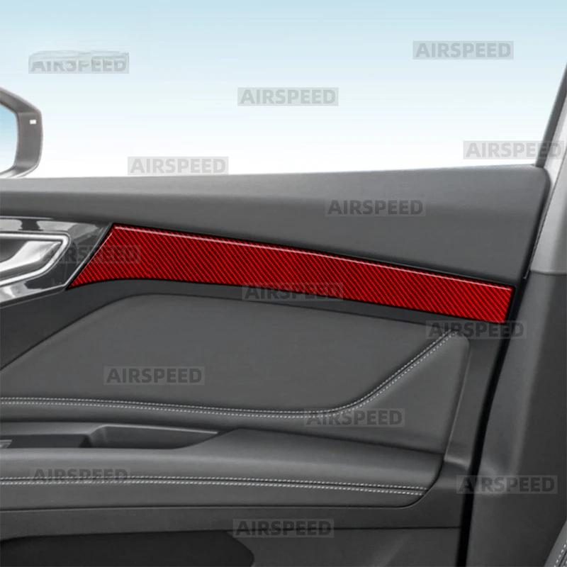 Для Audi Q4 e-tron 2021-2025 Настоящая мягкая наклейка из углеродного волокна LHD RHD Панель накладки на передние и задние двери автомобиля.