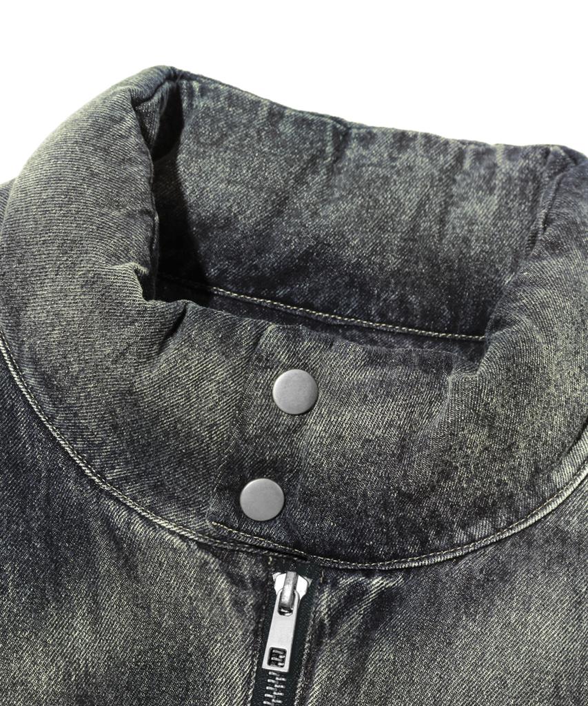 Пегая байкерская куртка Trillion Denim, песочно-голубая.
