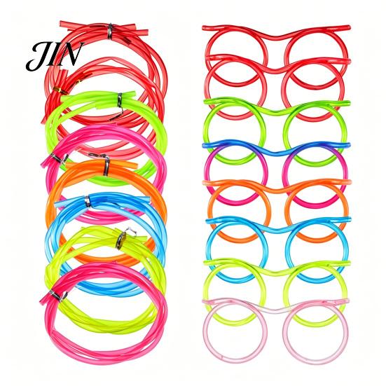 Novelty Drinking Straw Funny Glasses Straw, Creative Eyewear Tube for Parties, Bendable Flexible Juice Soda Milk Tea, Gag Gift Kids Adults Safe