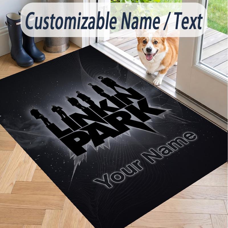 Custom Text Printed Rug Linkin Park Non Slip Floor Carpet For Home Room Decor