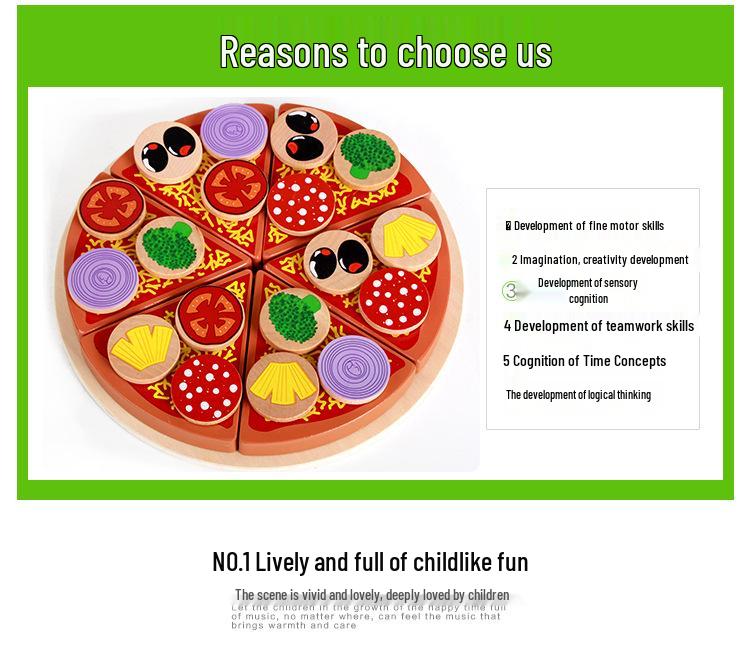 Деревянный игровой кухонный набор: Имитация овощей, грибы шиитаке и игрушка для резки пиццы