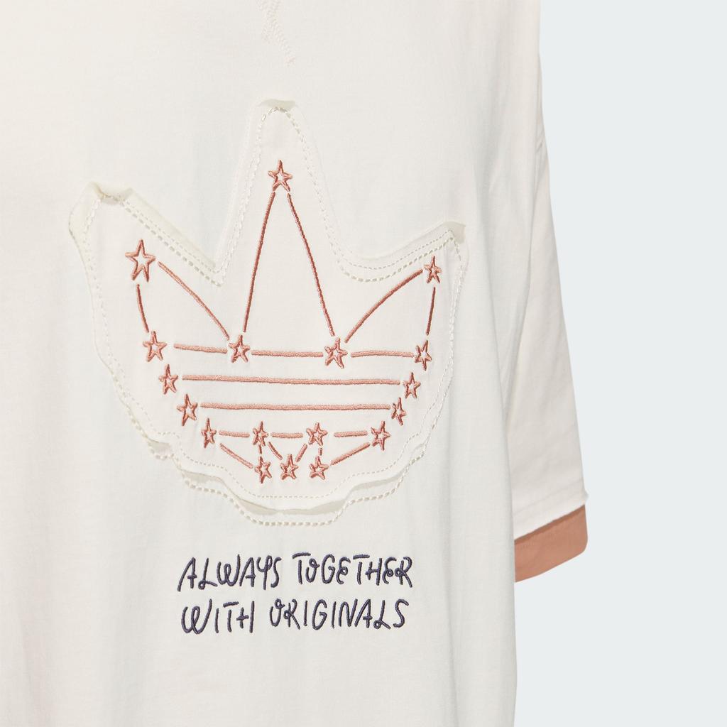 Yu Nagaba x Adidas Originals SS23 Футболка с нарисованными вручную звездами Топы унисекс Wonder-White IS0638