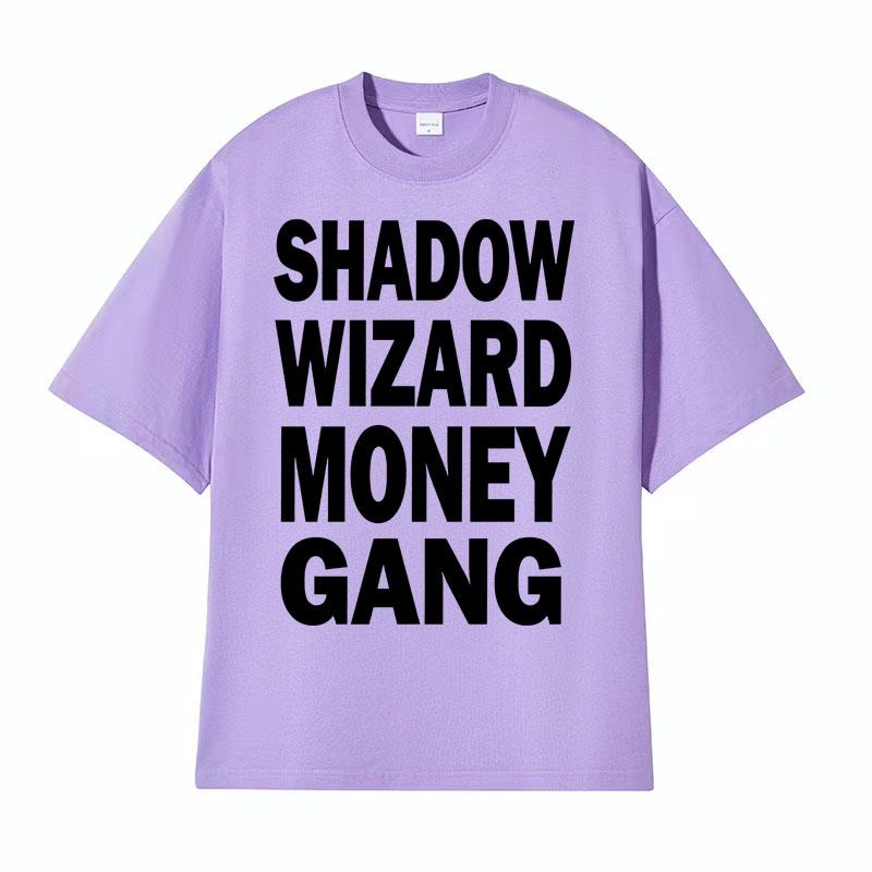 Joeyy Shadow Wizard Money Gang Letters Print T Shirts Funny Y2K Meme T Shirt Men Womens Fashion Casual 100 Cotton Tshirt Tops