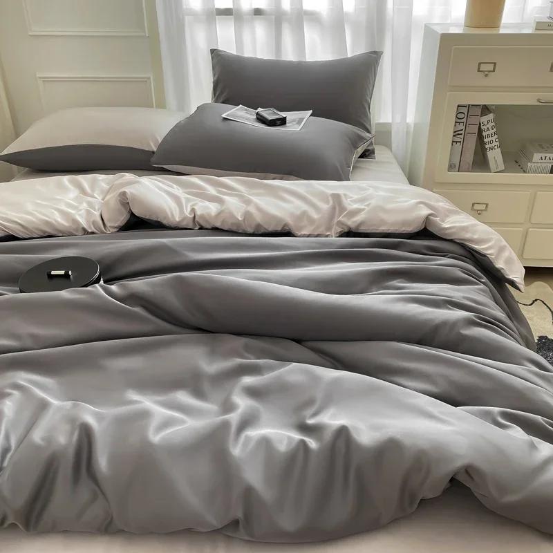 Nordic Bed Linen 100% Cotton Bedding Set with Sheet Duvet Cover Pillowcase Single Couple Bedsheet King Queen Double Twin Size