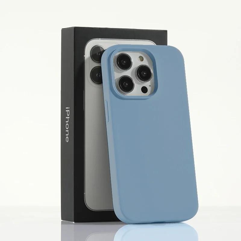 Luxury Liquid Silicone Case for Apple iPhone 16 15 Pro Max Candy Color Full Protective Cover for iPhone 14 13 12 11  Pro Max XR X XSMax