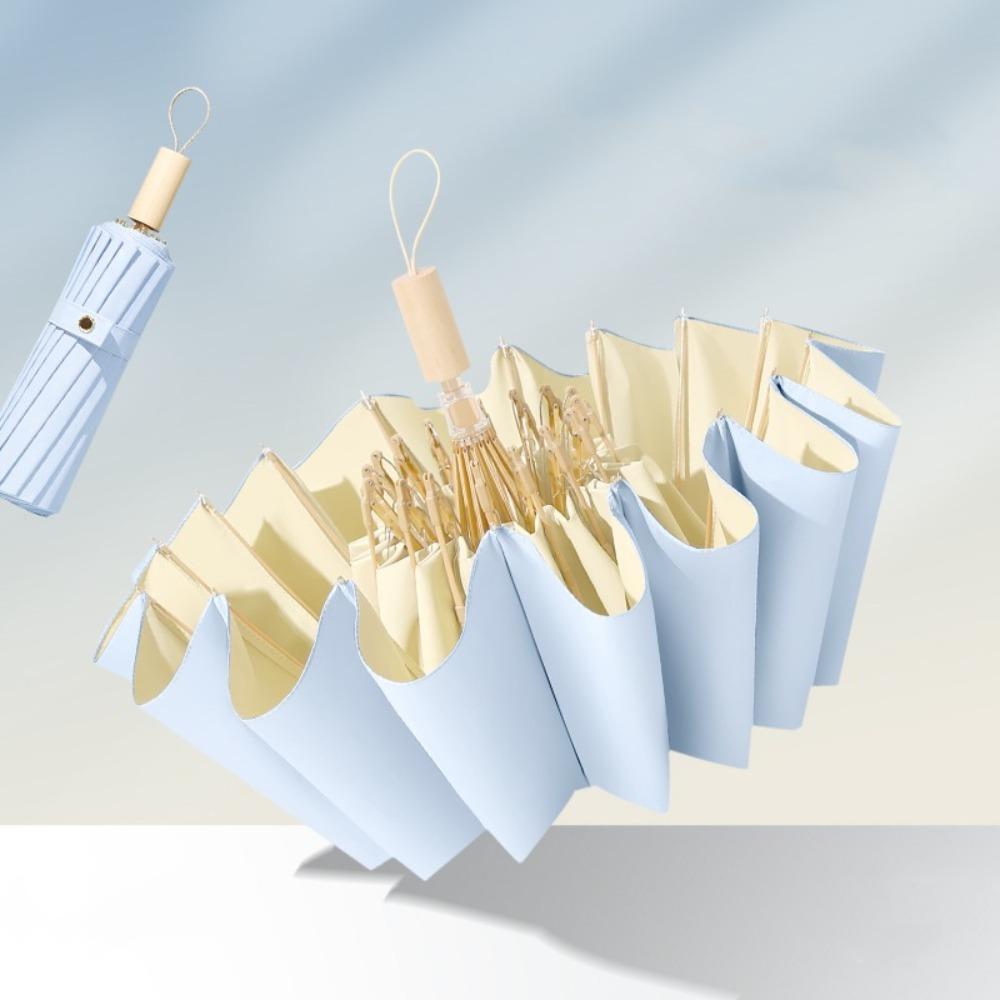 Ветрозащитный зонт с 16 спицами, защита от солнца, цветной гель, двойного назначения, большой, с имитацией деревянной ручки, складной, женский