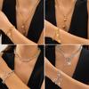 Hip Hop Sweet Cool Metal Love Necklace Women'S Fashion Diamond Set Lock Pendant Collarbone Chain Necklace