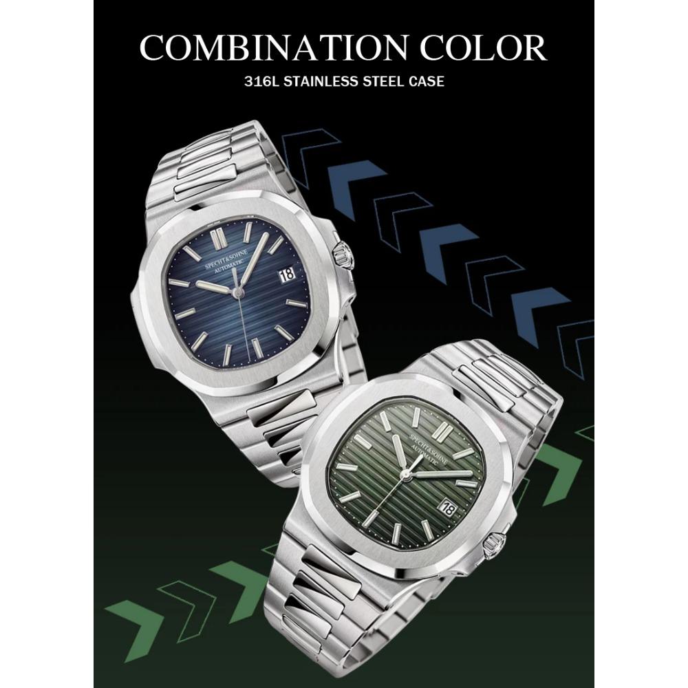 Новые мужские часы Specht&Sohne, механические часы, Япония, Miyota 8215 Movt, розовое золото, нержавеющая сталь, классические часы 5711, водонепроницаемые