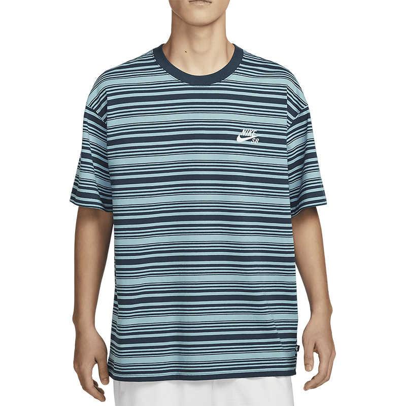Nike Футболки SB Унисекс Синие С круглым вырезом Средние FQ3712-464