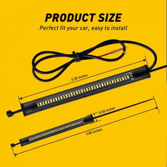 White/Amber Switchback LED Fork Turn Signal DRL Light Strips For Motorcycle 2X