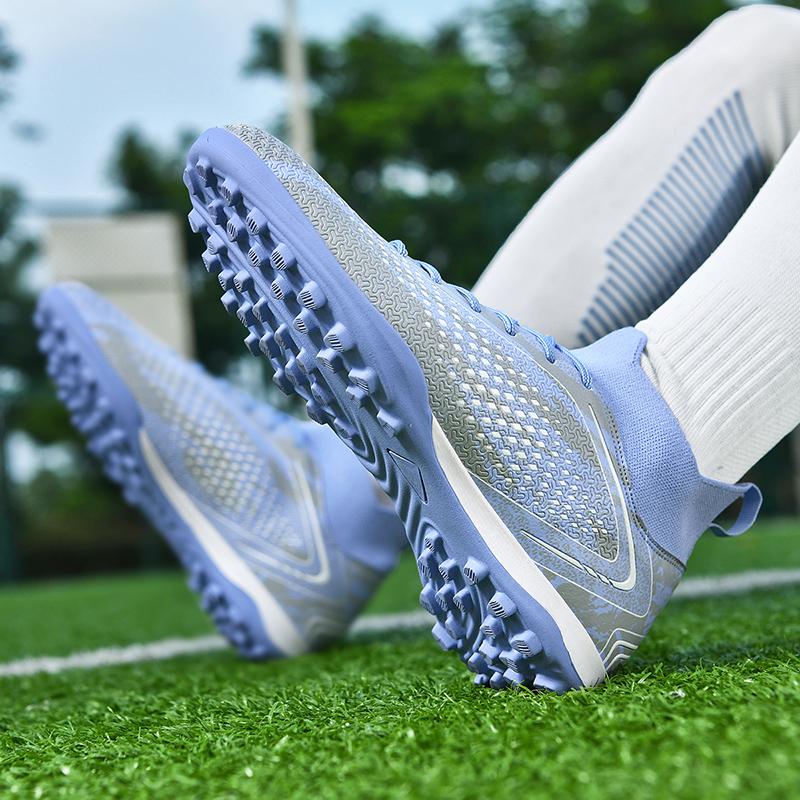 34-46 Мужские футбольные бутсы резиновые мягкие подошвы короткие шипы искусственный газон кожаные детские футбольные бутсы для молодежи