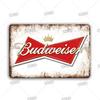 Жестяная табличка Оригинальное ПИВО Budweiser Металлические знаки Забавные металлические постеры Ретро настенная табличка Ретро винтажная тарелка Для настенного декора бара клуба