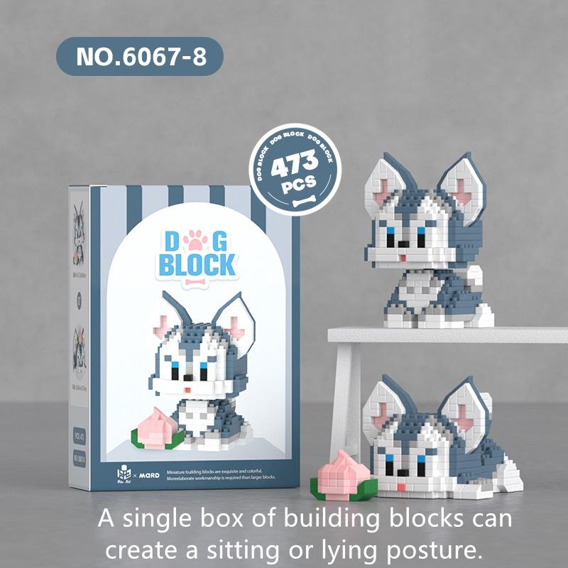 Креативная и интересная серия мини-щенков Строительные блоки Детские развивающие игрушки-конструкторы Мультяшные украшения Подарки на день рождения