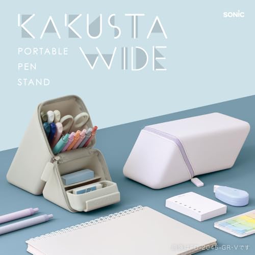 Sonic Pen Case Kakusta Portable Pen Stand Wide with Drawer Light Blue FD-2045-LB