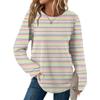 Женский полосатый топ с круглым вырезом, длинным рукавом, свободного кроя, в стиле кэжуал
