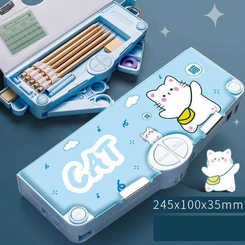 Большой пластиковый пенал с героями мультфильмов для студентов Kawaii, многофункциональные пеналы, детский подарок, пеналы для ручек, коробка для канцелярских принадлежностей, школьные принадлежности