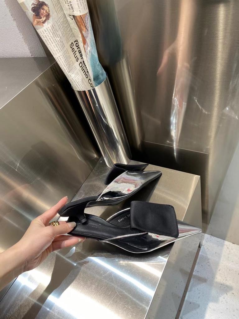 Модные повседневные женские шлепанцы, тапочки 2024 года, новые поступления, разноцветные, тонкие, на низком каблуке, золотистые, серебристые, модные женские туфли-лодочки для вечеринок, Soze 35-39