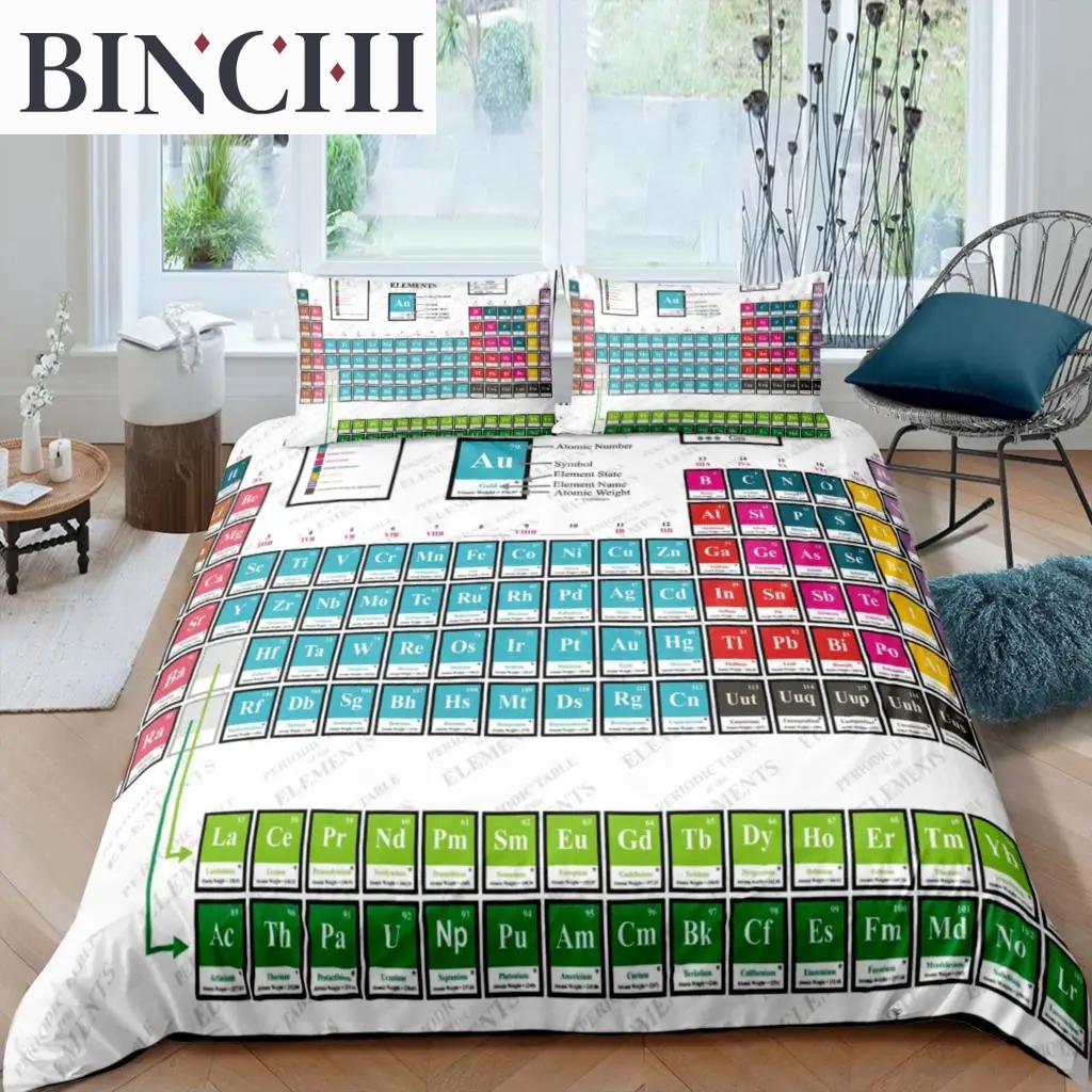 Luxury 3D Periodic Table Duvet Cover Set Queen King Size Comfortable Bedding EU US AU UK