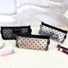 Косметичка с принтом черного сердца, прозрачный пенал, портативные сумки для макияжа