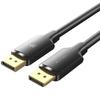 VENTION DP 5м HDCP 4K Металлический 30AWG Кабель, Черный, Совместимый, DP1.2 Папа, Плетеный,