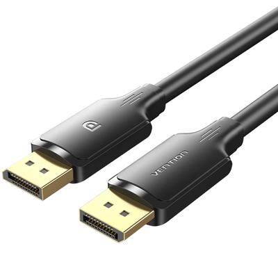 Vention Кабель DP 5 м HDCP 4K Металлический 30AWG, Черный, Совместимый, DP1.2 Штекер, Плетеный,