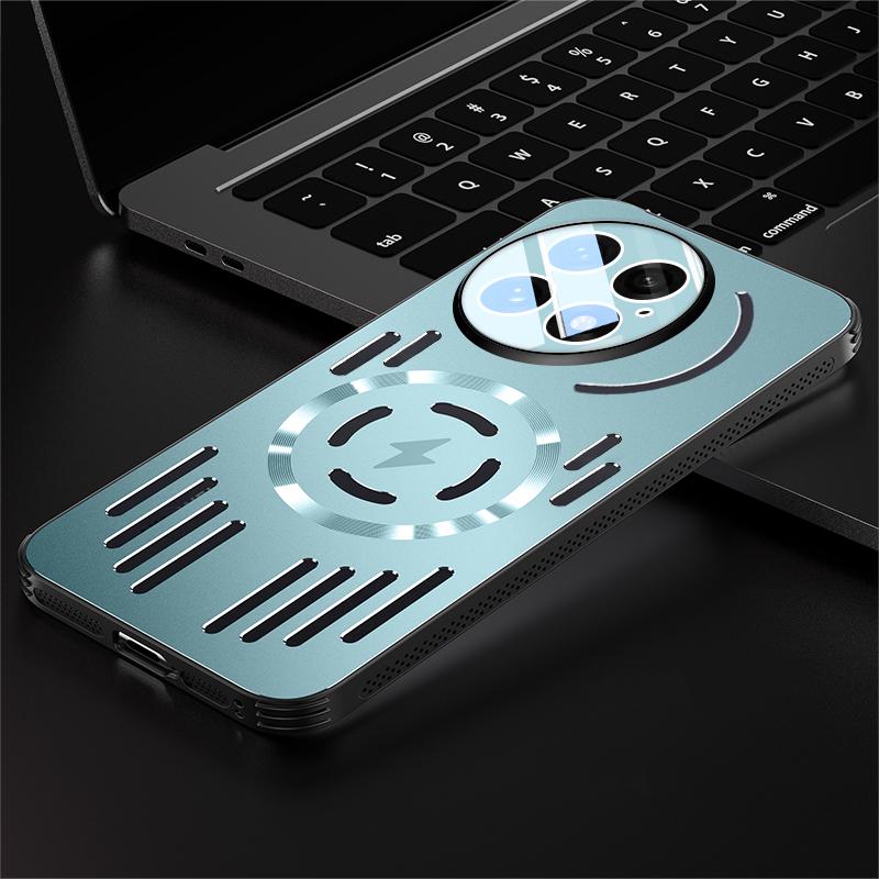Жесткий металлический чехол для отвода тепла с магнитной беспроводной зарядкой для OnePlus 13 13R 12 One Plus 13 Крутой защитный чехол на заднюю панель