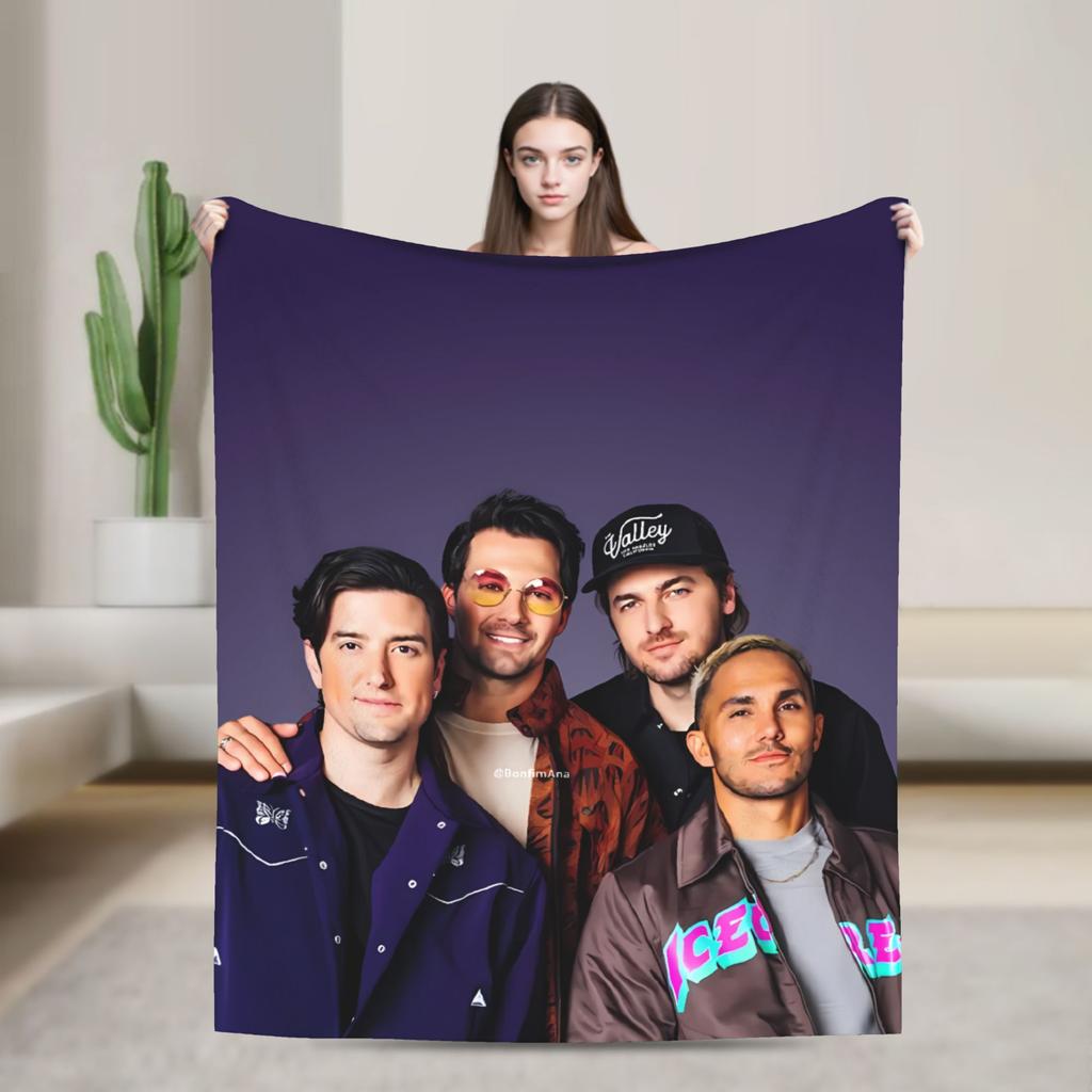 Big Time Rush Band  Flannel Blanket Winter  Super Soft Throw Blanket for Girls Boys Outdoor Funny Bedspread Sofa Bed Cover