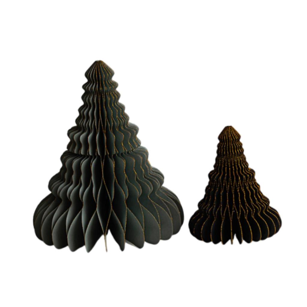 2x Paper Christmas Tree Ornament Christmas Desktop Decoration Foldable Trendy Sculpture for Indoor Bedroom Bookshelf Walkway
