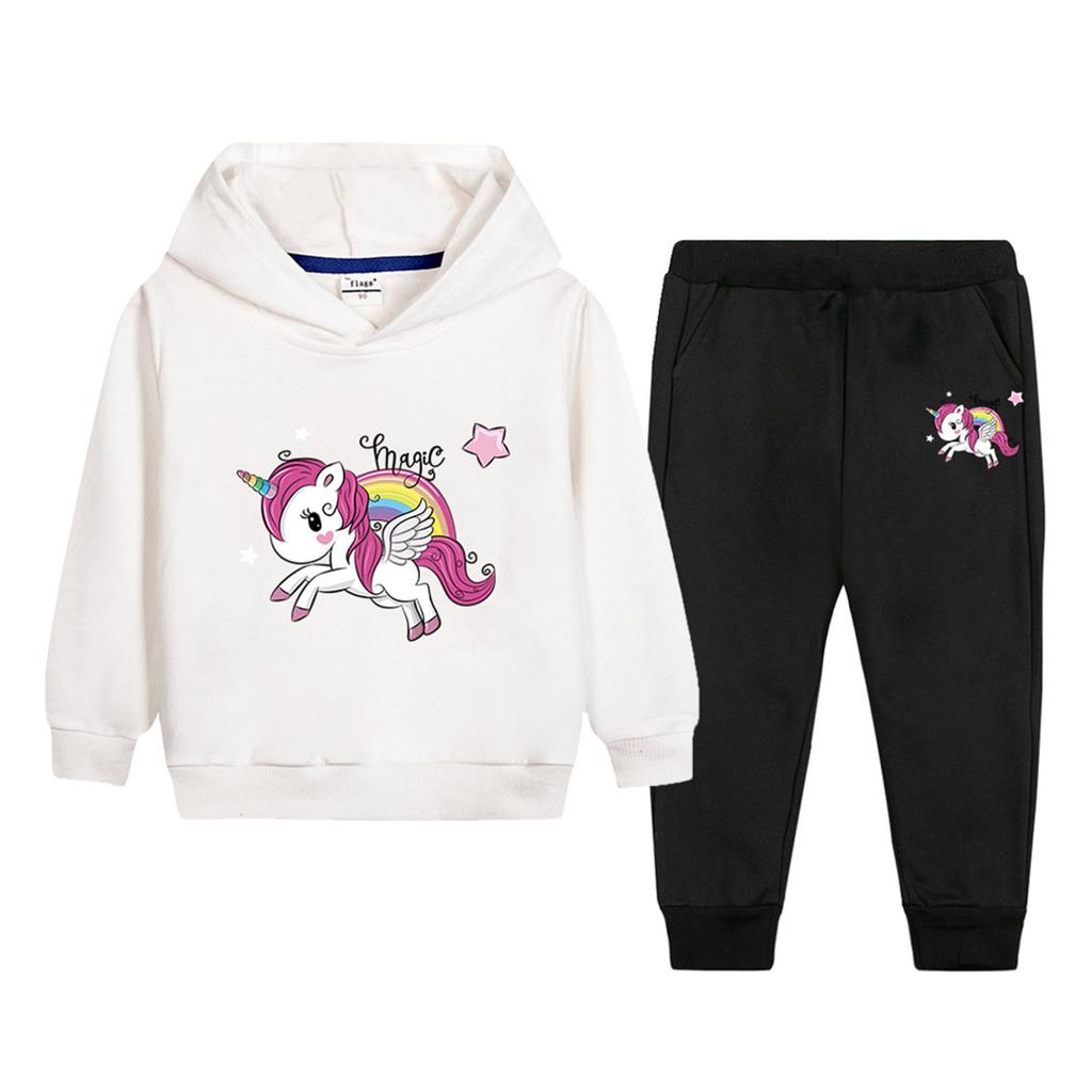 Комплекты детской модной одежды: толстовка со штанами, спортивный костюм, толстовка с капюшоном для девочек, комплект из 2 предметов, повседневная одежда для бега