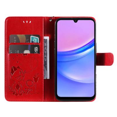 Кожаный чехол для Samsung Galaxy A26 5G/A16 5G/A16 4G с рисунком кошки и пчелы, чехол-кошелек с подставкой и ремешком