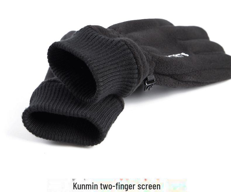 Мужские зимние флисовые перчатки — теплые, ветрозащитные, сенсорные, нескользящие, для езды на велосипеде на открытом воздухе, бега, альпинизма и вождения.