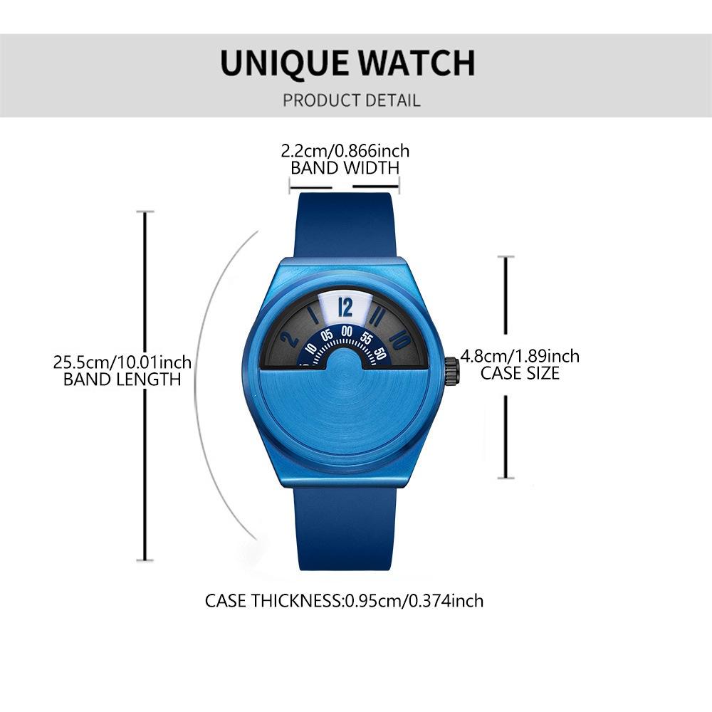 Trendy Men Quartz Watch Korean Style Student Wristwatch Minimalist Fashion Casual Tech Style Watch for Daily Use