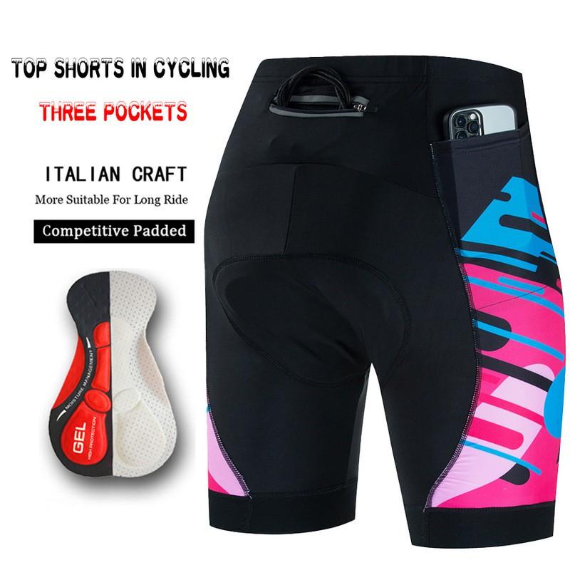 Mens Cycling Shorts With Gel Pad Comfort Seat Cushion Breathable Quick-Dry Road Mountain Bike Ride