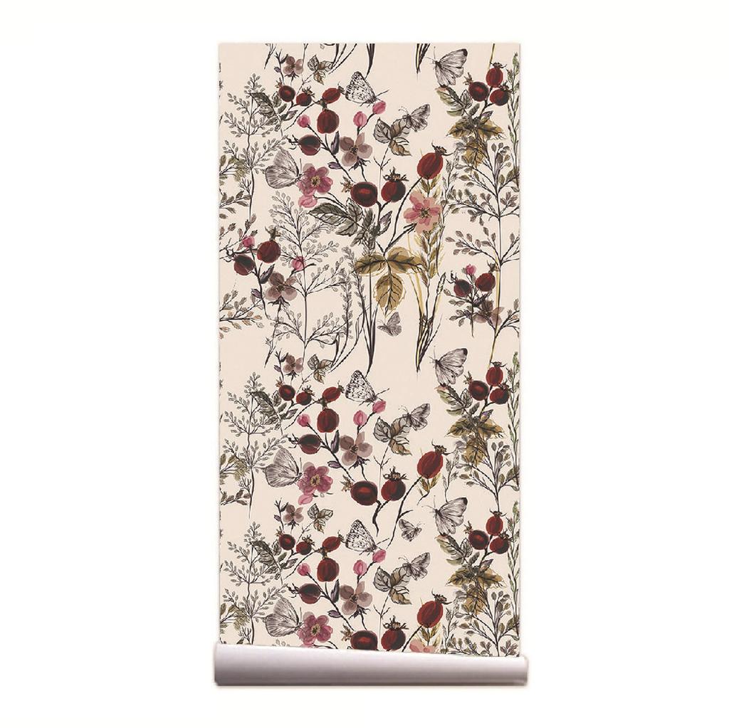Butterflies Floral Peel and Stick Wallpaper Roll for Bedroom Bathroom Self Adhesive Contact Paper for Wall Cabinet