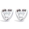 [F6203] - Silver Earrings 'Coeur Câlin' Silvery White (rhodium-plated) - 5x6 Mm