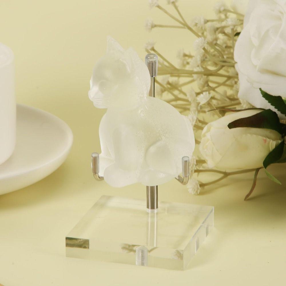 Round/Square Base Metal Arms Crystal Holder Soft Rubber Case Rock Collectibles Shelf  Shop