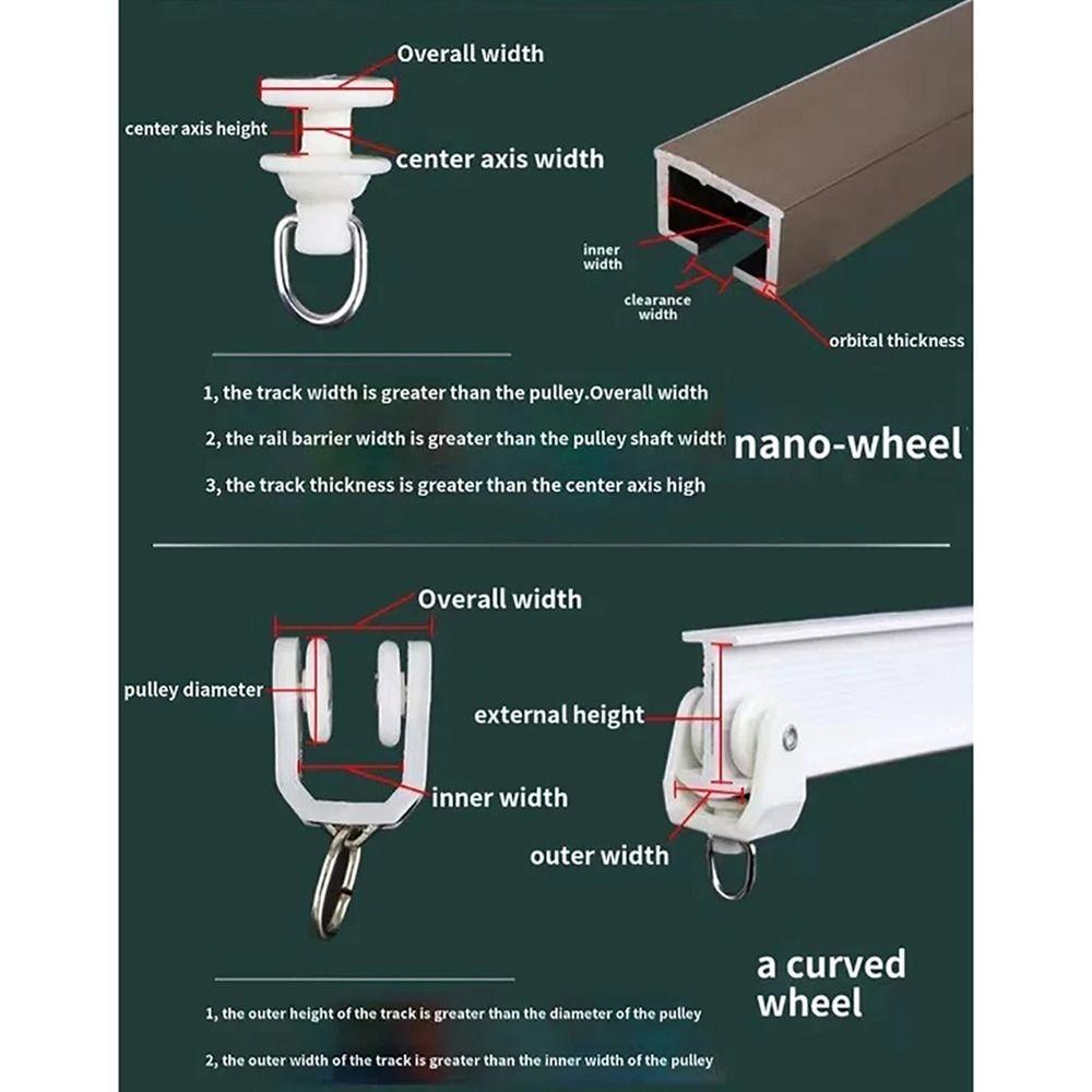 10 шт. мебельная фурнитура колеса для штор рельсы для штор крючок кольцо слайдер аксессуары для штор