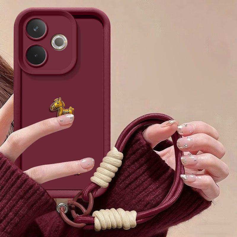 Чехол для OPPO A5 Pro 4G 5G Милый 3D Золотая Лошадь С ремешком Чехол для телефона Для OPPO A5 Pro 5G Матовый Мягкий Силиконовый Чехол