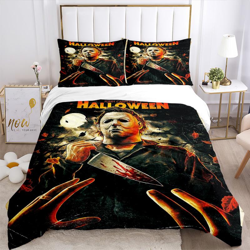 Halloween Horror Movie Poster Print 3Pcs Bedding Setduvet Cover With 2 Bedropillowcase Home Birthday Gift